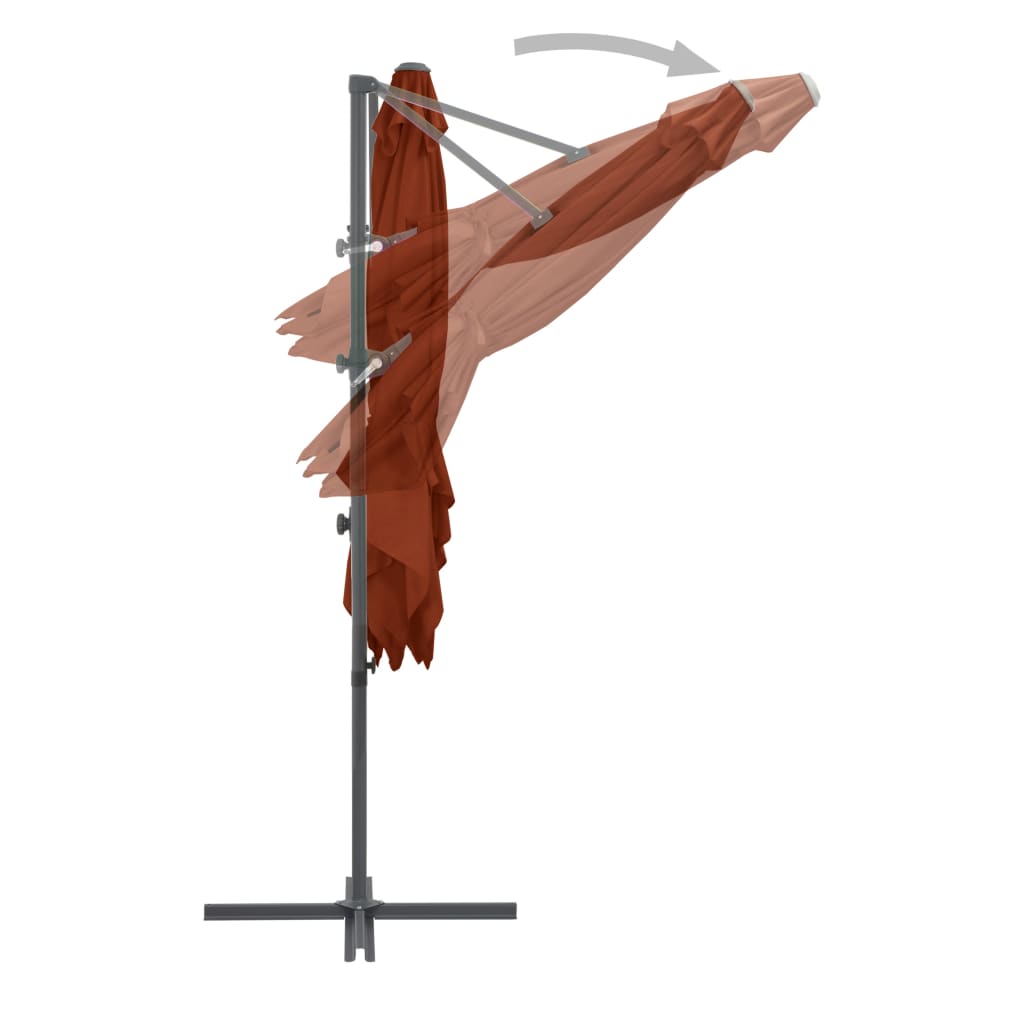 vidaXL Cantilever Umbrella with Steel Pole Terracotta 250x250 cm