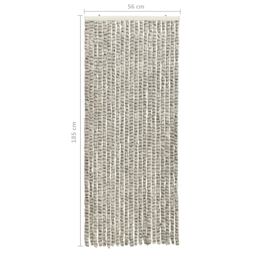 vidaXL Insect Curtain Light and Dark Grey 56x185 cm Chenille