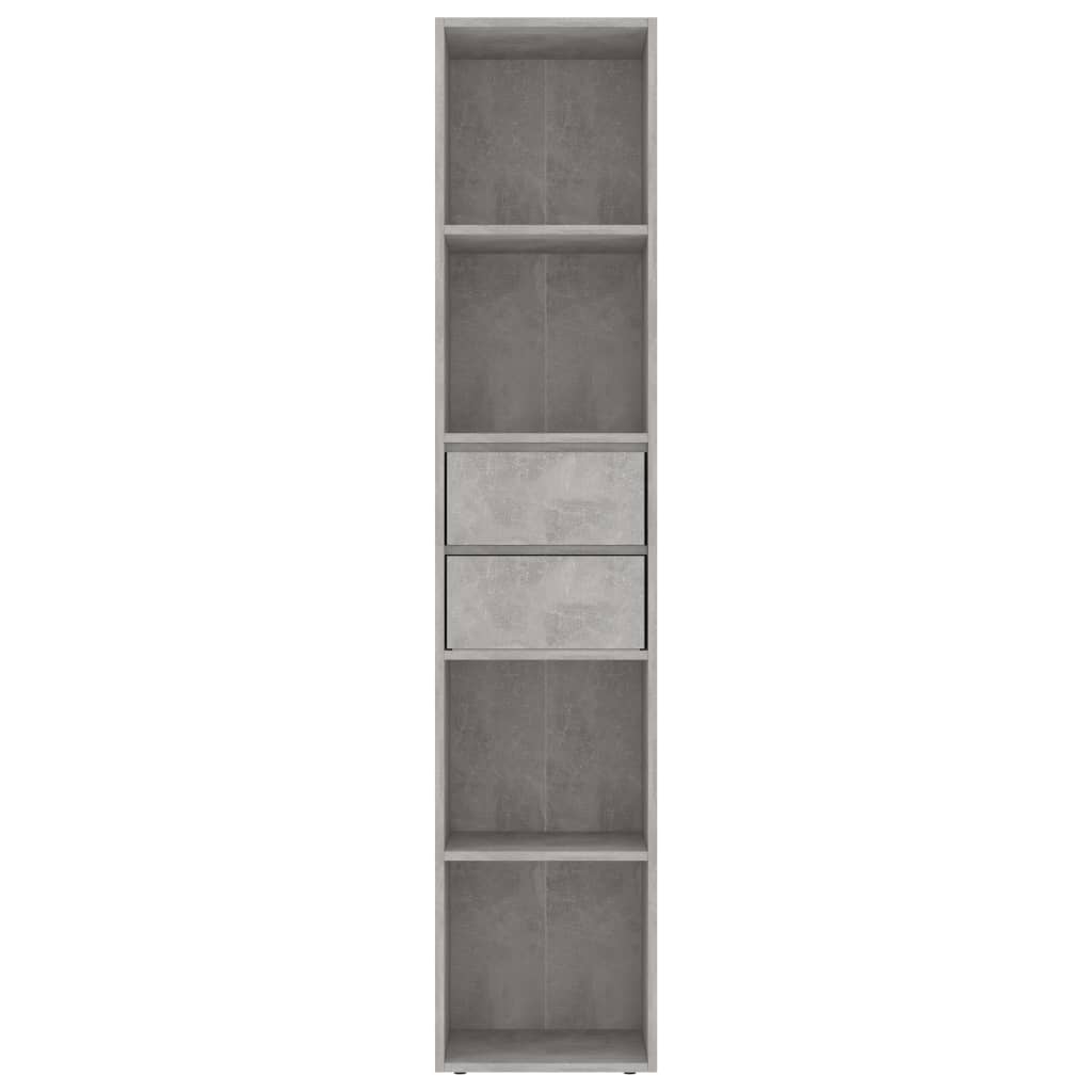 vidaXL Book Cabinet Concrete Grey 36x30x171 cm Engineered Wood