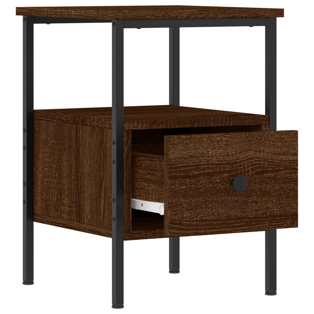 vidaXL Bedside Cabinet Brown Oak 34x36x50 cm Engineered Wood
