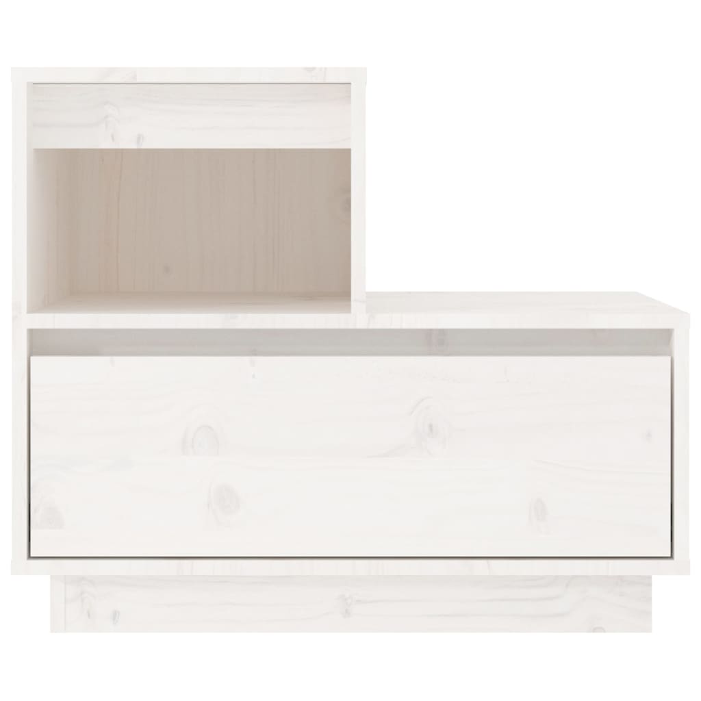 vidaXL Bedside Cabinet White 60x34x51 cm Solid Wood Pine