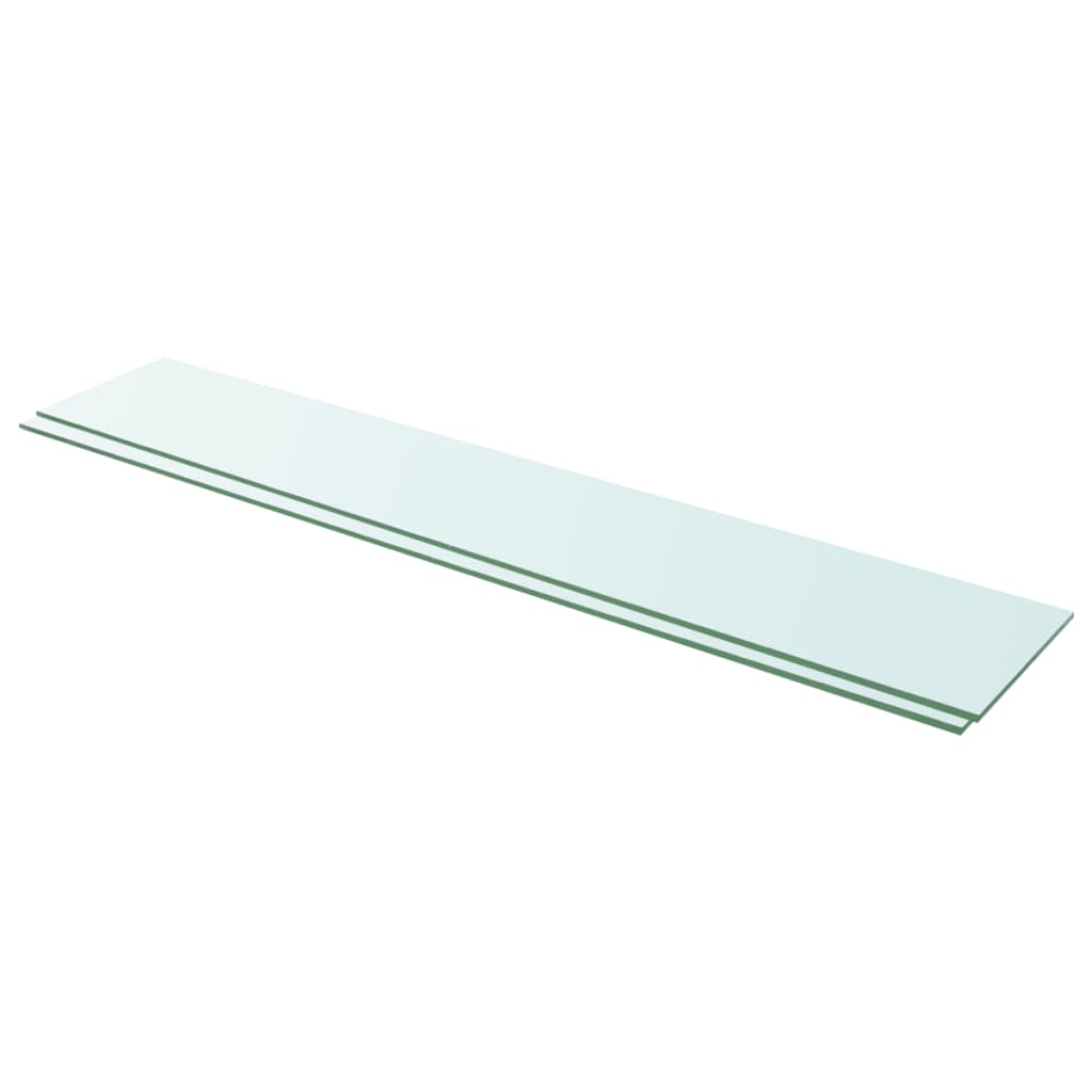 vidaXL Shelves 2 pcs Panel Glass Clear 110x20 cm