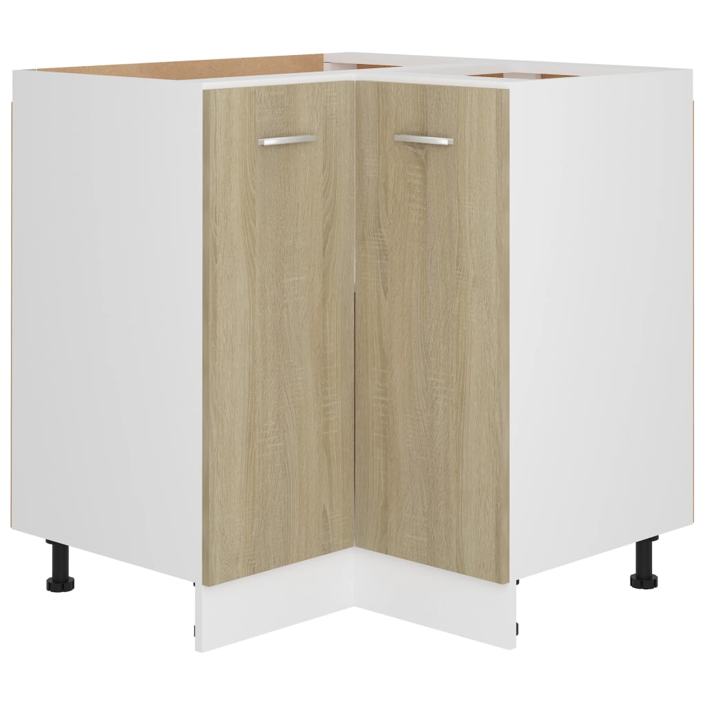 vidaXL Corner Bottom Cabinet Sonoma Oak 75.5x75.5x80.5 cm Engineered Wood