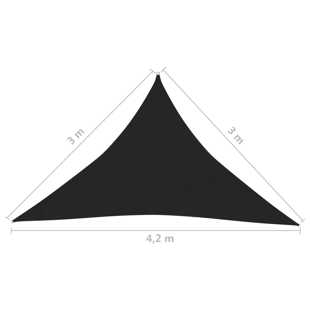 vidaXL Sunshade Sail 160 g/m² Black 3x3x4.2 m HDPE