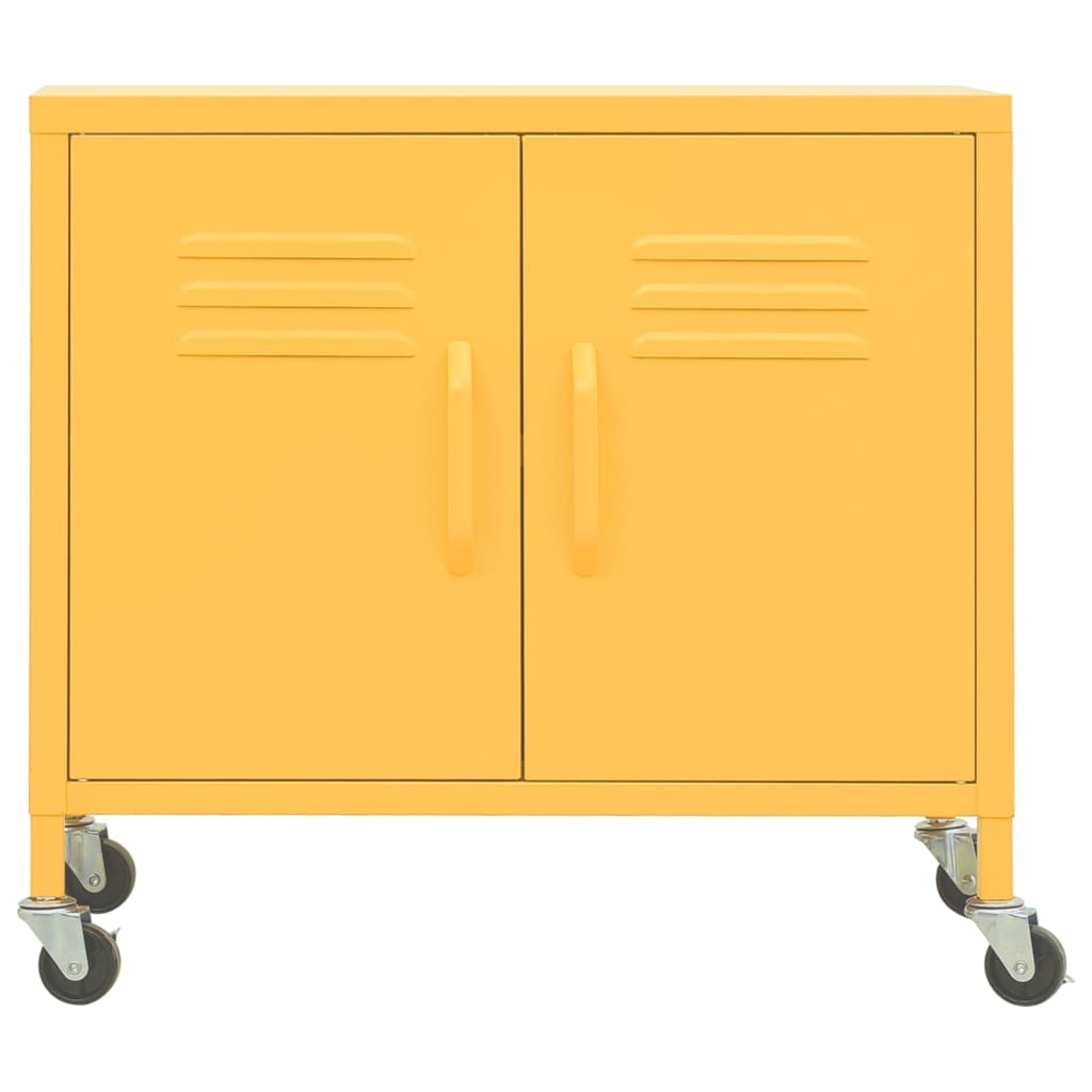 vidaXL Storage Cabinet Mustard Yellow 60x35x56 cm Steel