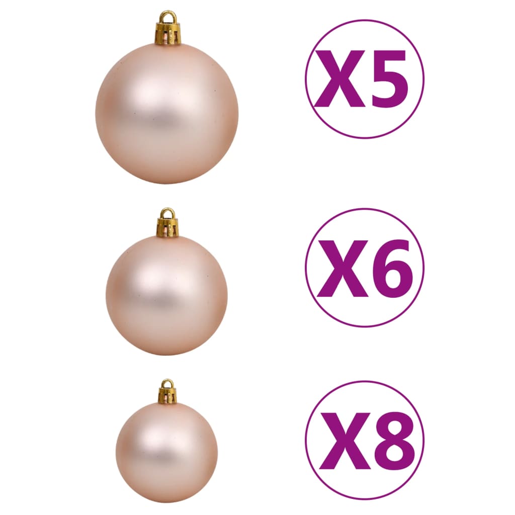 vidaXL Slim Pre-lit Christmas Tree with Ball Set White 180 cm