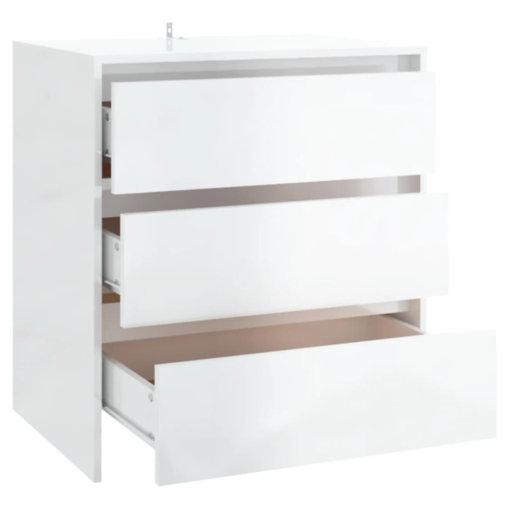vidaXL Sideboard High Gloss White 70x41x75 cm Engineered Wood