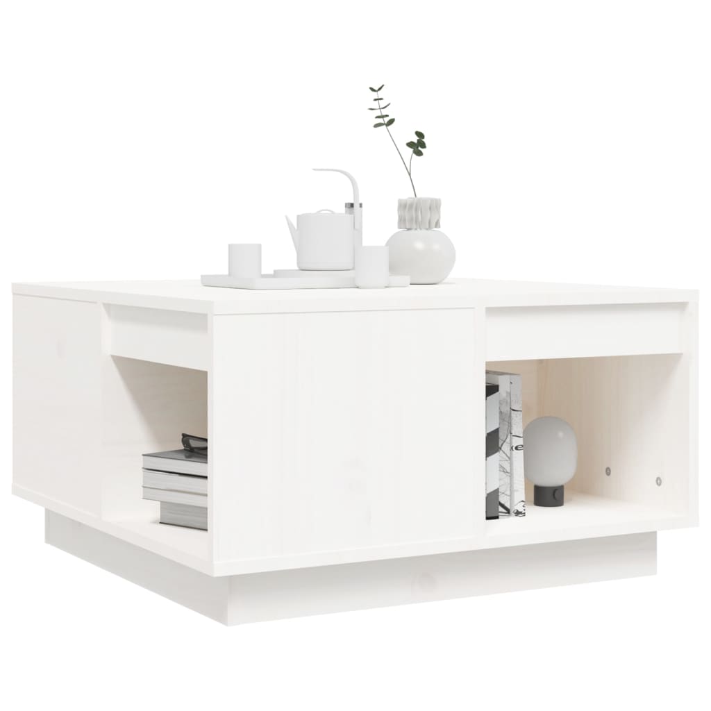 vidaXL Coffee Table White 60x61x32.5 cm Solid Wood Pine