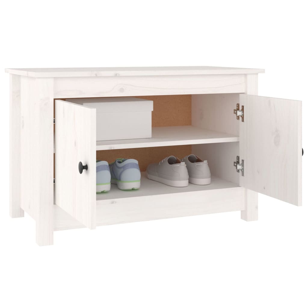 vidaXL Shoe Cabinet White 70x38x45.5 cm Solid Wood Pine