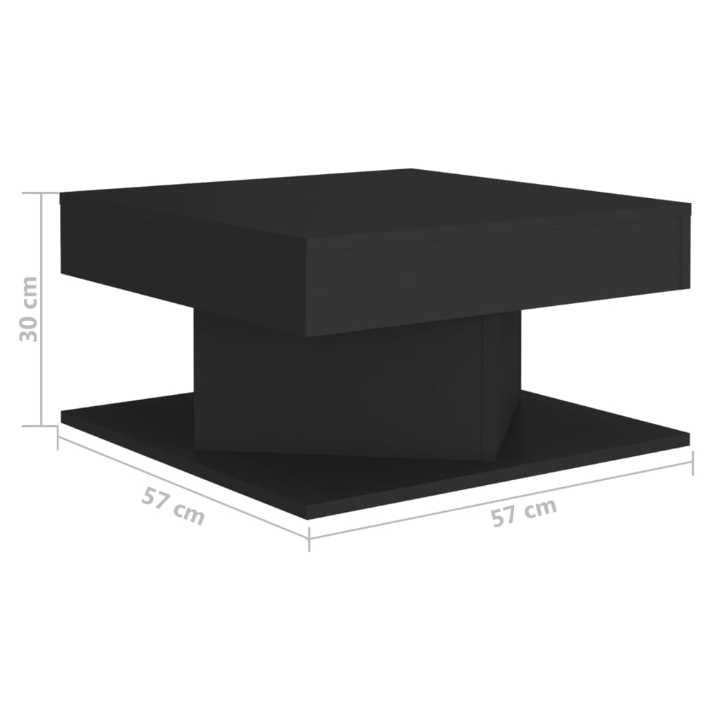 vidaXL Coffee Table Black 57x57x30 cm Engineered Wood