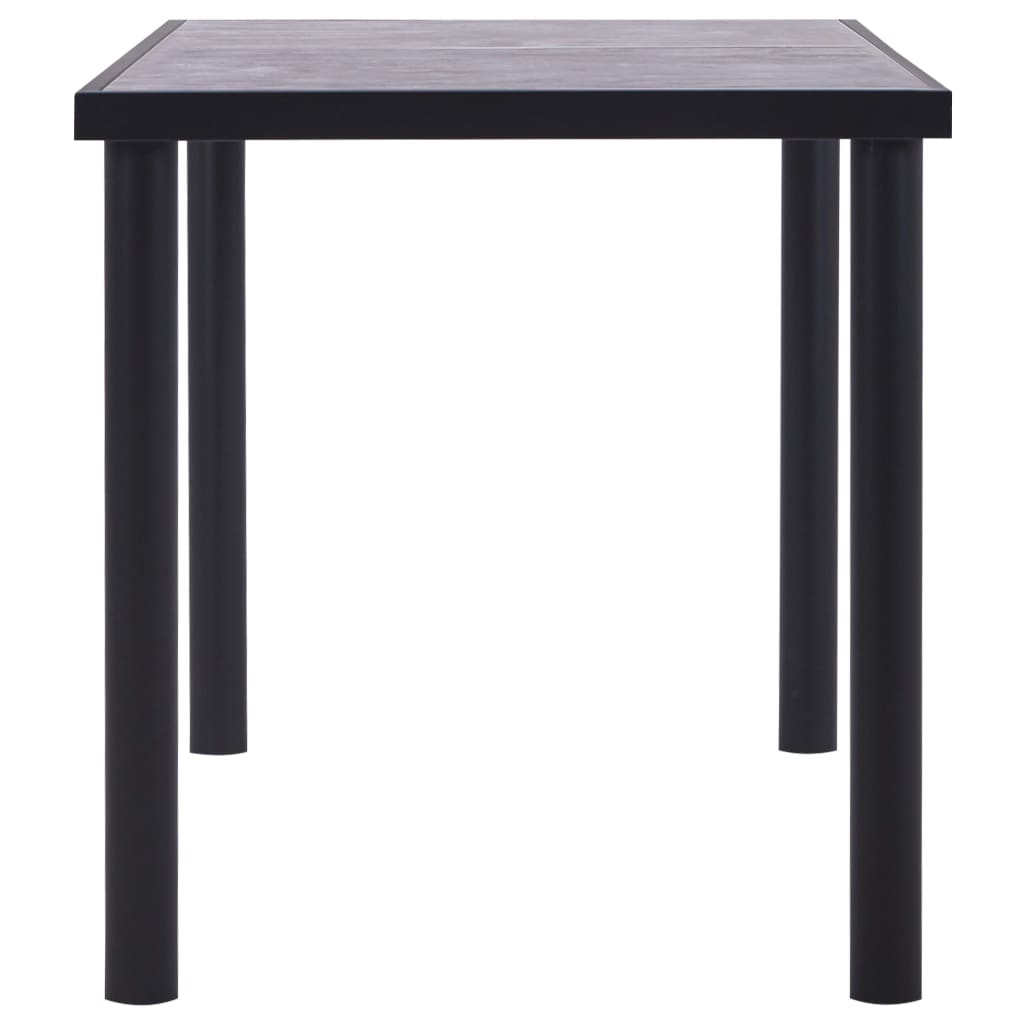 vidaXL Dining Table Black and Concrete Grey 140x70x75 cm MDF
