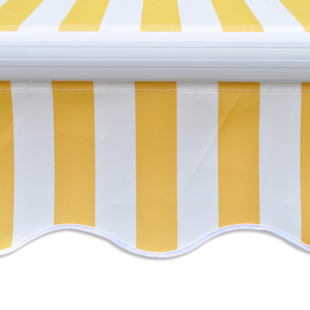 Awning Top Sunshade Canvas Yellow & White 3 x 2,5 m (not for individual sales)