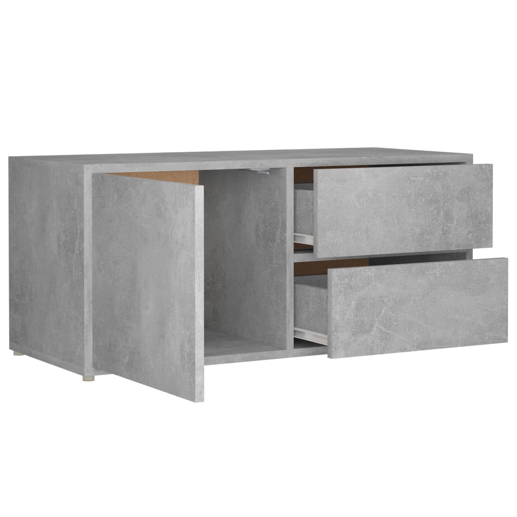 vidaXL TV Cabinet Concrete Grey 80x34x36 cm Engineered Wood