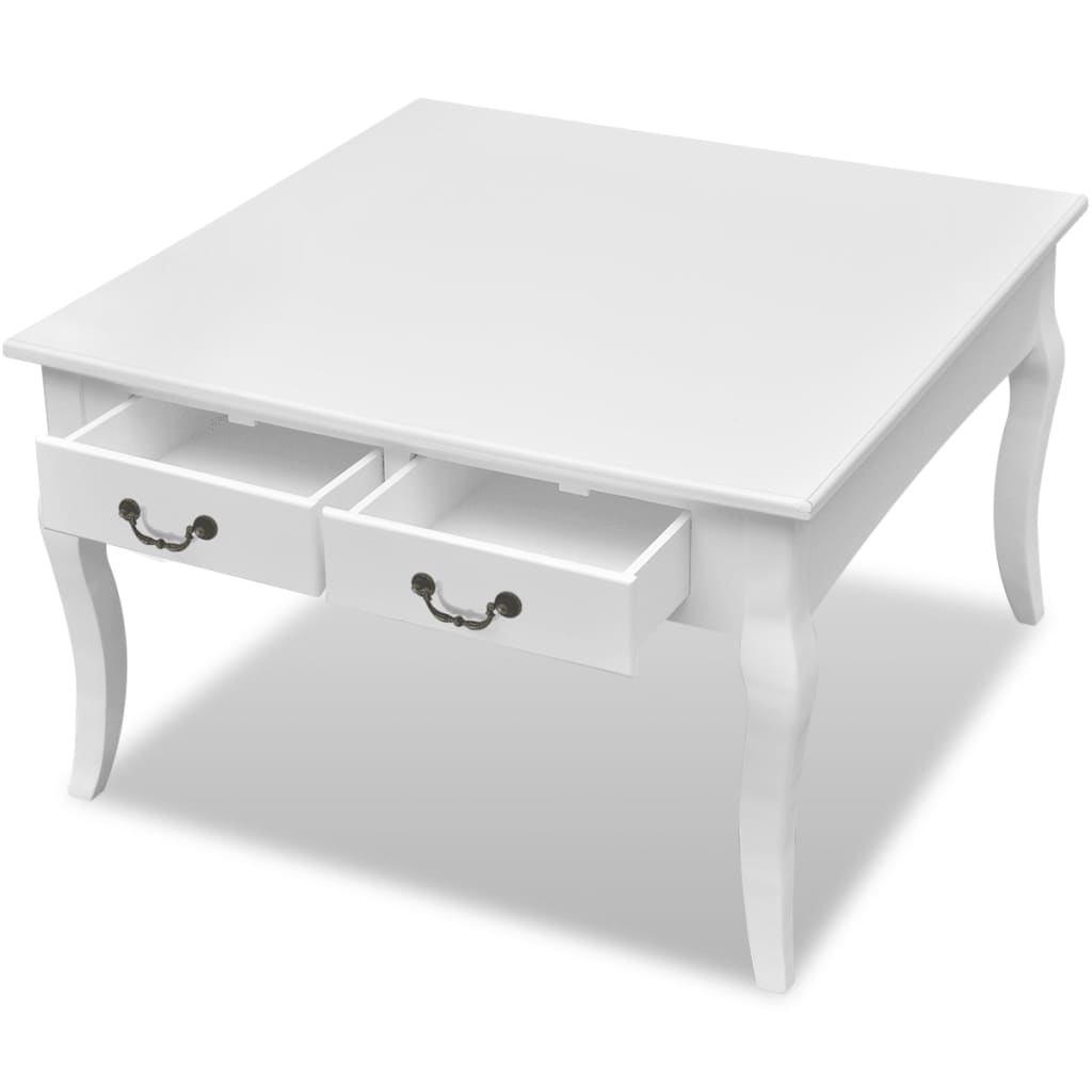 vidaXL vidaXL Coffee Table with 4 Drawers White
