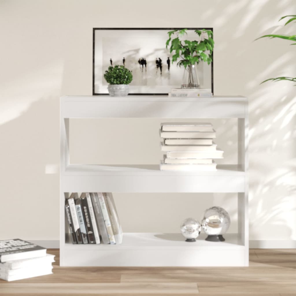 vidaXL Book Cabinet/Room Divider High Gloss White 80x30x72 cm
