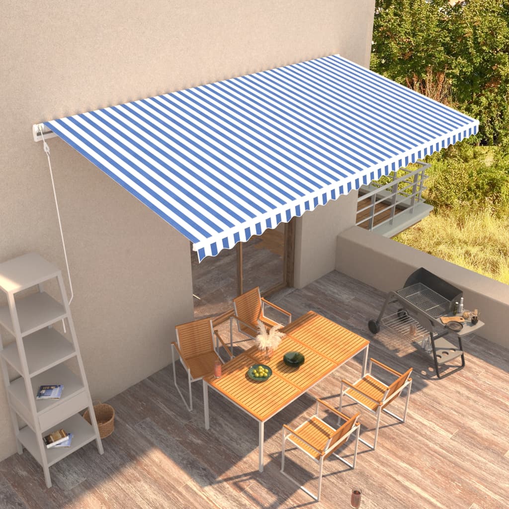 vidaXL Automatic Retractable Awning 600x300 cm Blue and White