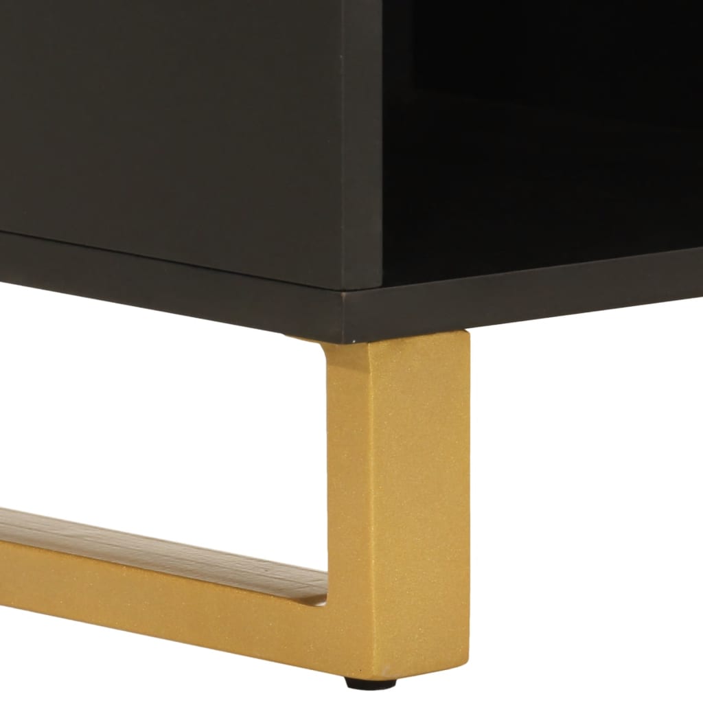 vidaXL TV Cabinet Brown and Black 100x33.5x46 cm Solid Wood Mango