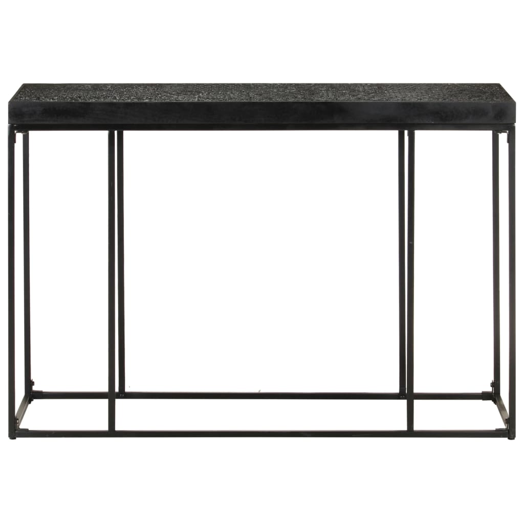 vidaXL Console Table Black 110x35x76 cm Solid Acacia and Mango Wood