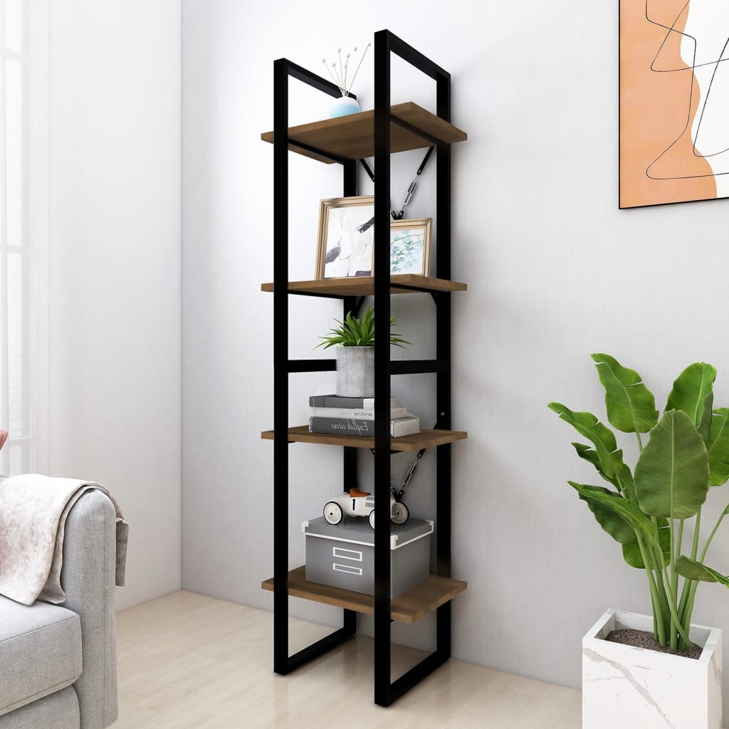 vidaXL 4-Tier Book Cabinet Brown Oak 40x30x140 cm Engineered Wood