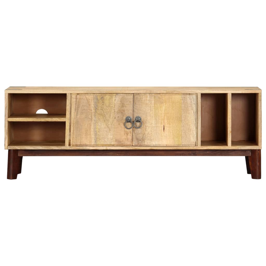 vidaXL TV Cabinet 130x30x46 cm Solid Rough Mango Wood