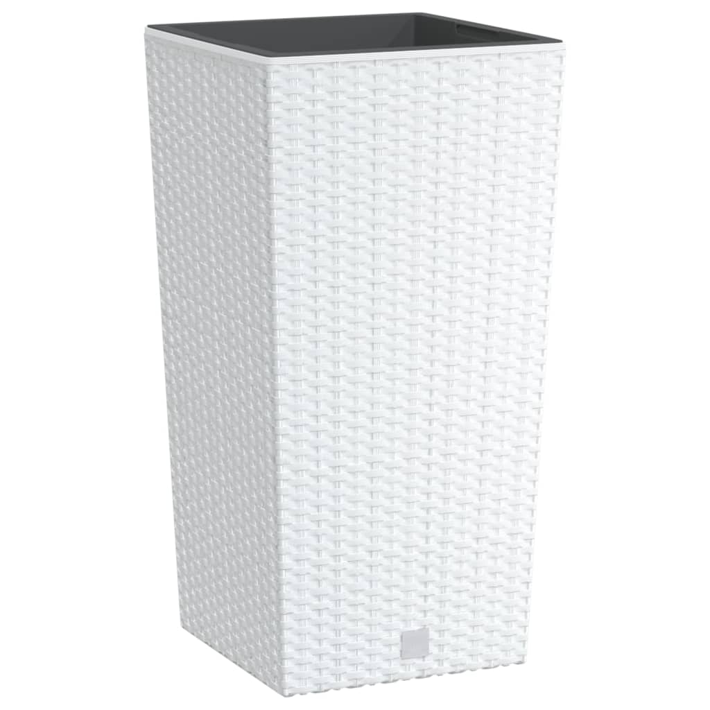 vidaXL Planter with Removable Inner White 11 / 26.5 L PP Rattan