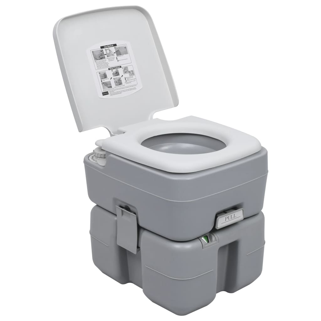 Compact Removable Travel Toilet 41X35X30cm Built-in Piston Pump Flusher Portable Outdoor Camping Toilet With Sprayer And Rotating Spout 10/20L Portable Toilet Easy Cleaning And Draining 
