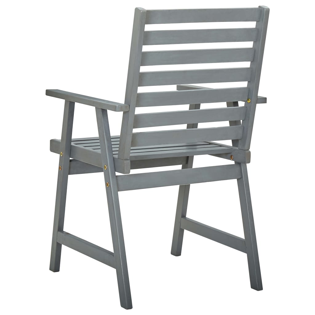 vidaXL Outdoor Dining Chairs 6 pcs Grey Solid Acacia Wood
