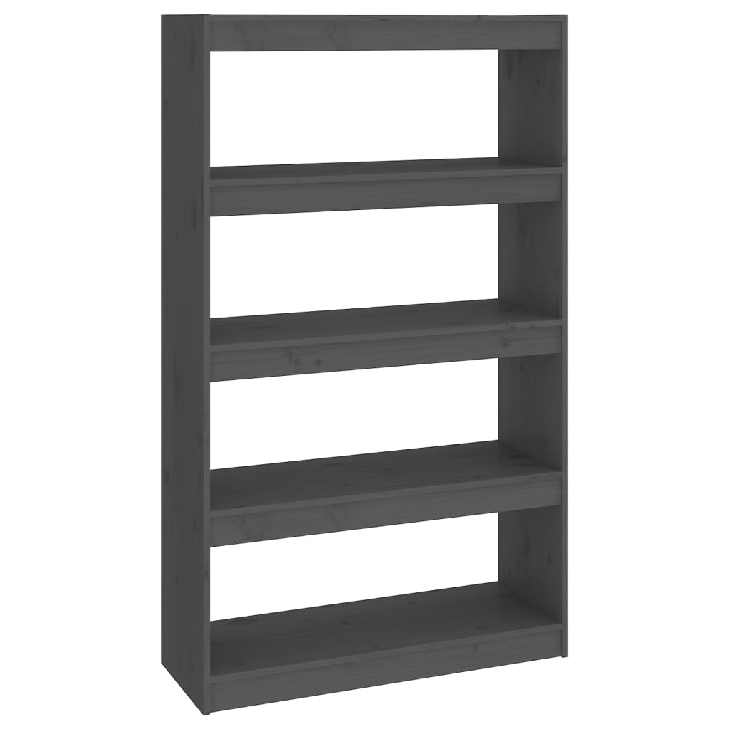 vidaXL Book Cabinet/Room Divider Grey 80x30x135.5 cm Solid Wood Pine