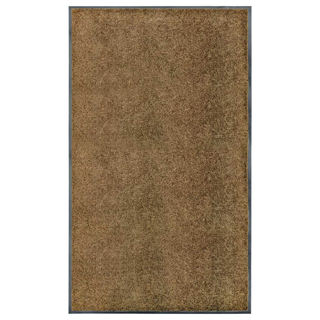 vidaXL Doormat Washable Brown 90x150 cm