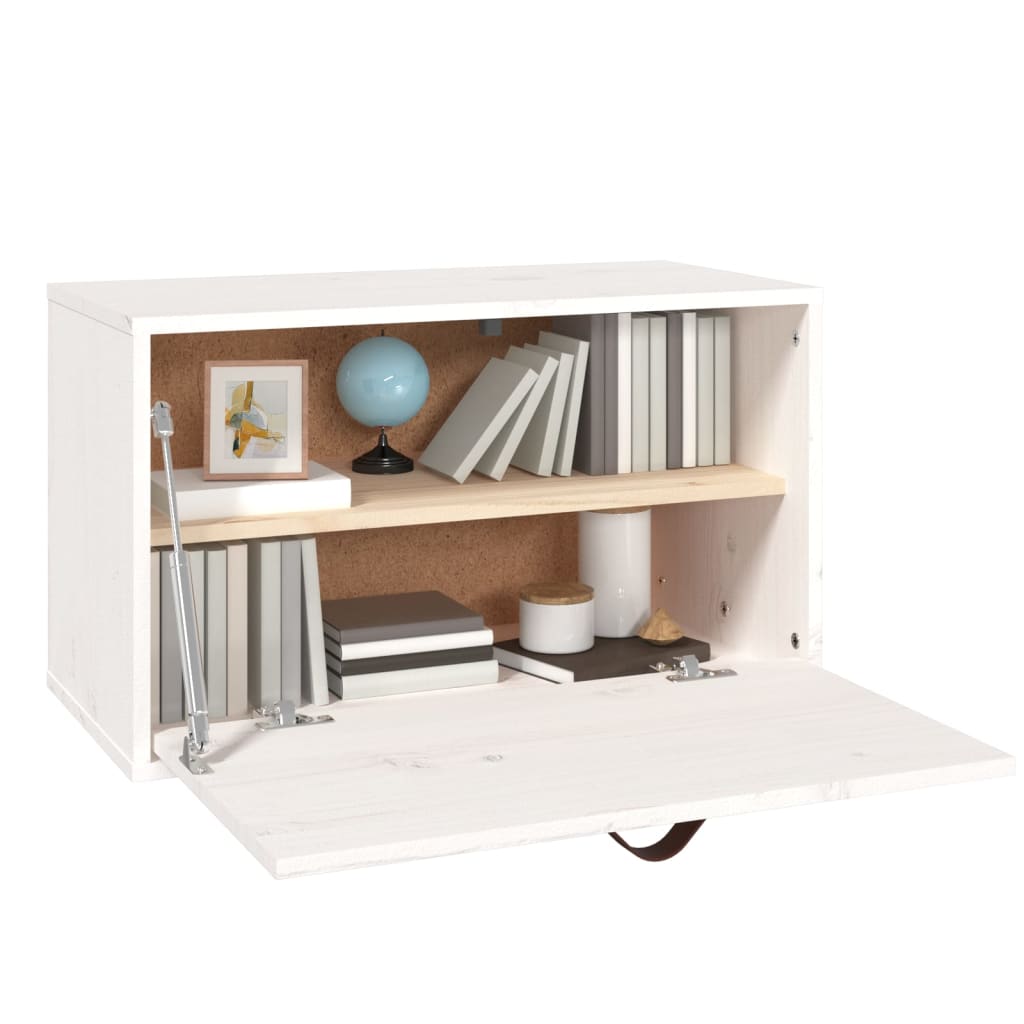 vidaXL Wall Cabinet White 60x30x35 cm Solid Wood Pine