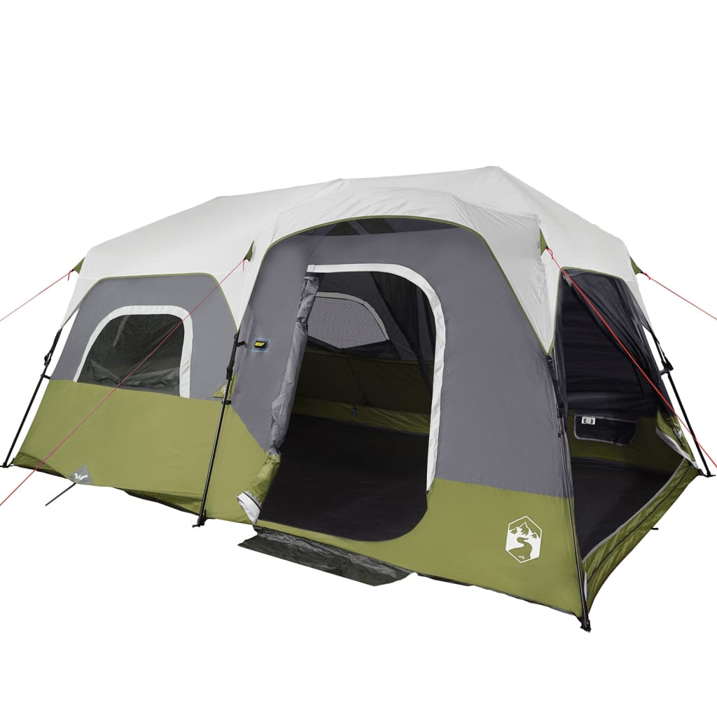 vidaXL Family Tent with LED 9-Person Light Green Quick Release