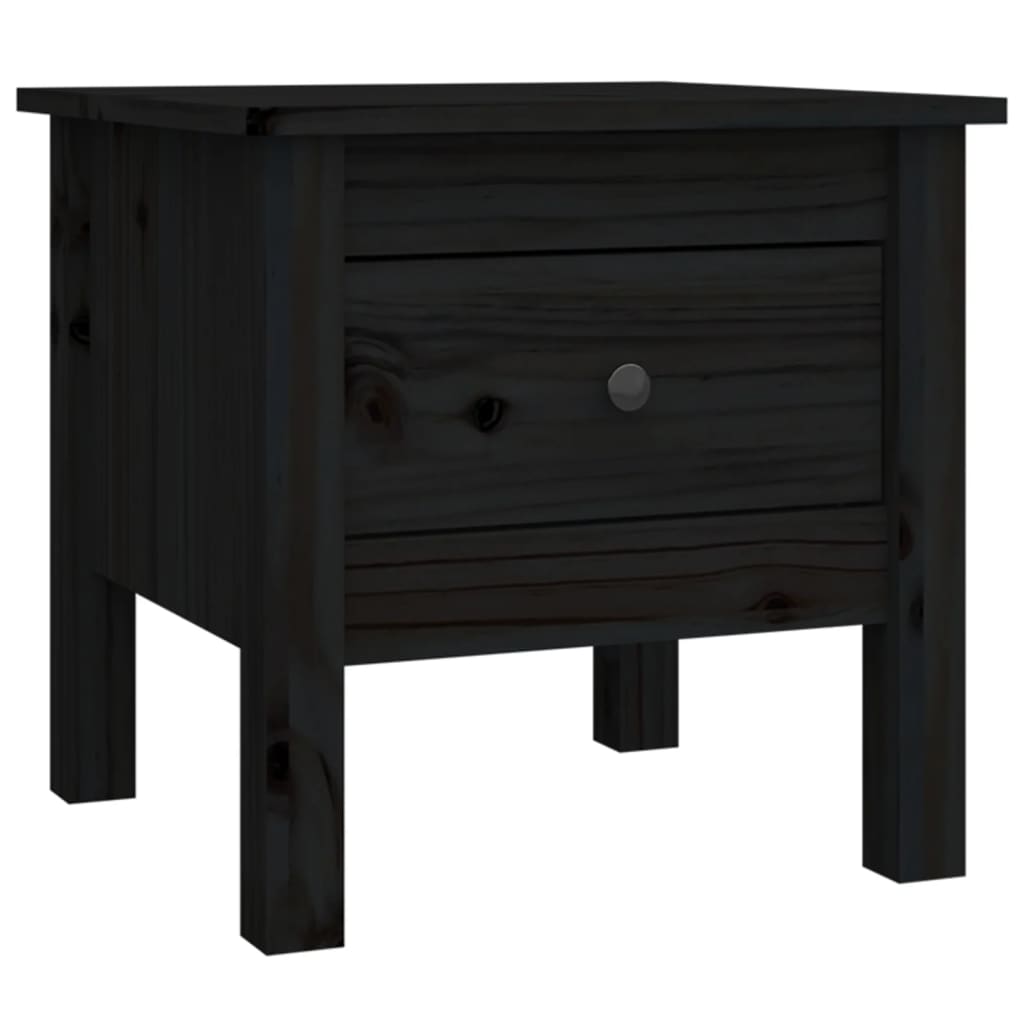 vidaXL Side Tables 2 pcs Black 40x40x39 cm Solid Wood Pine