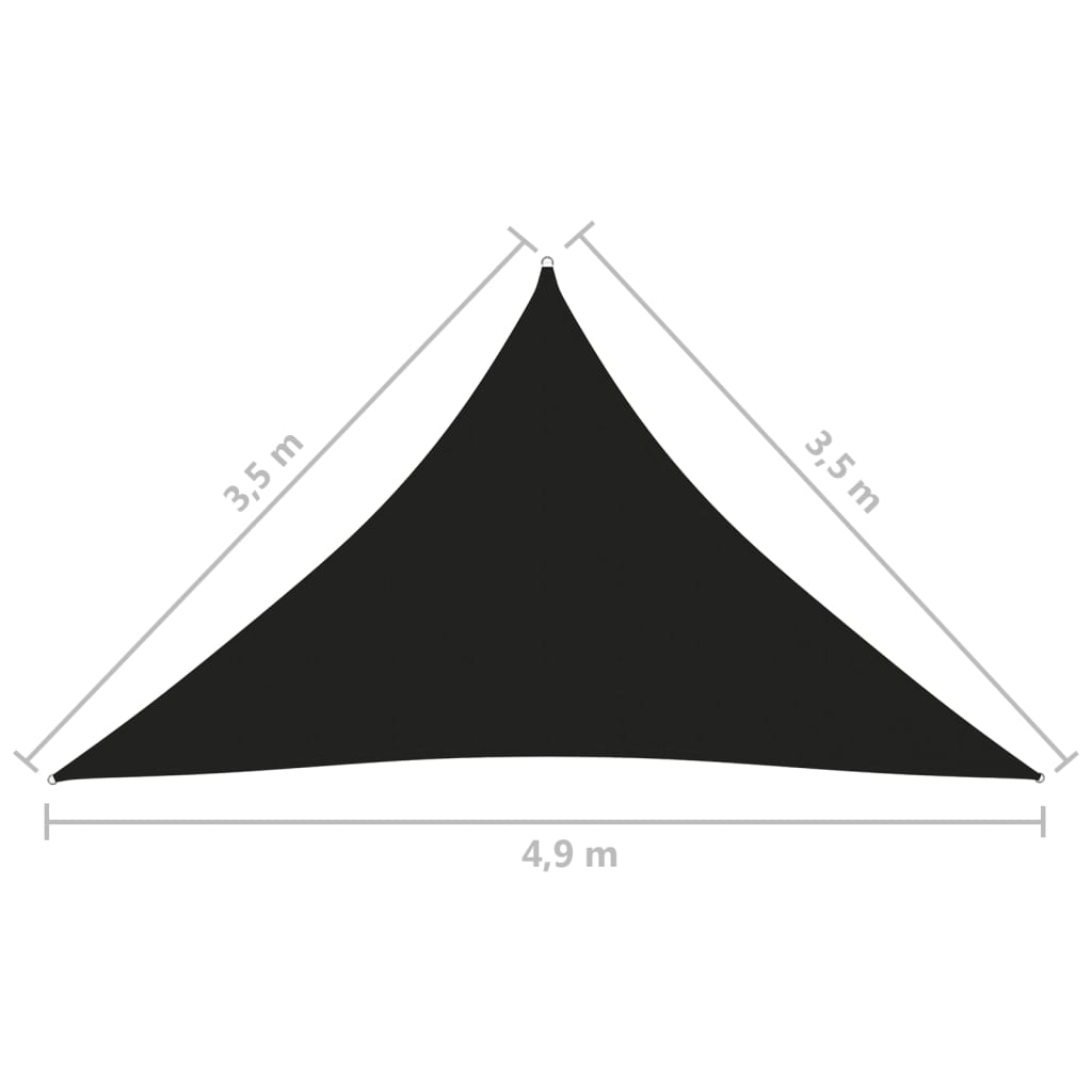 vidaXL Sunshade Sail Oxford Fabric Triangular 3.5x3.5x4.9 m Black