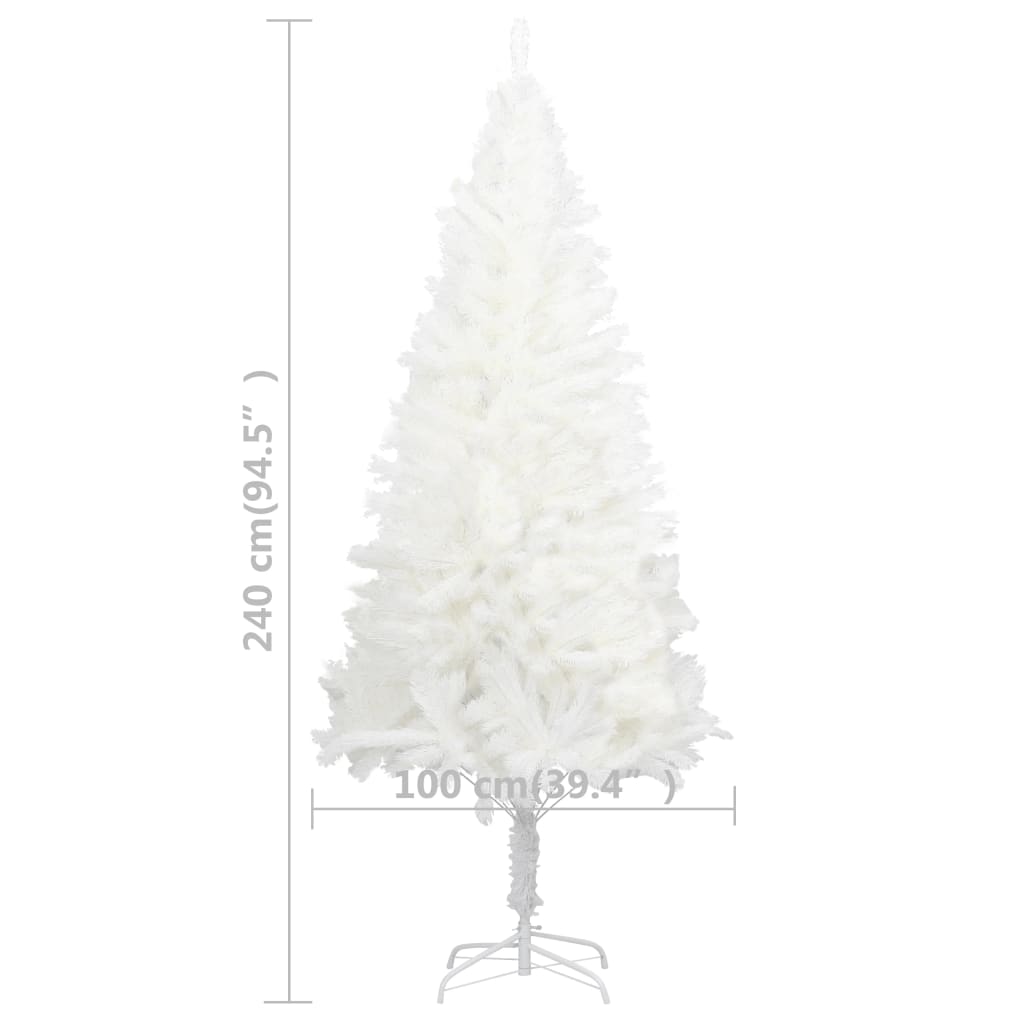 vidaXL Artificial Christmas Tree Lifelike Needles White 240 cm