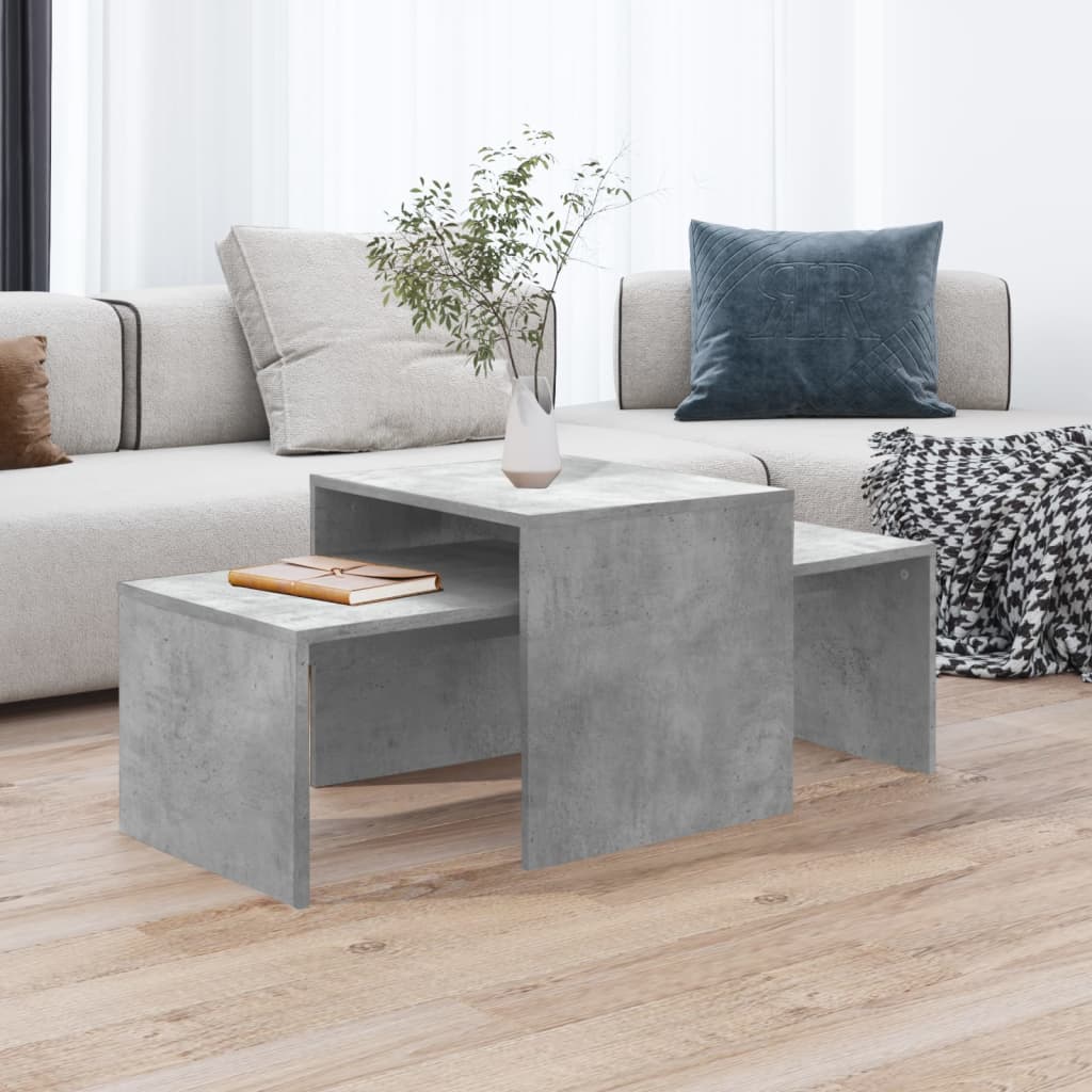 vidaXL Coffee Table Set Concrete Grey 100x48x40 cm Engineered Wood