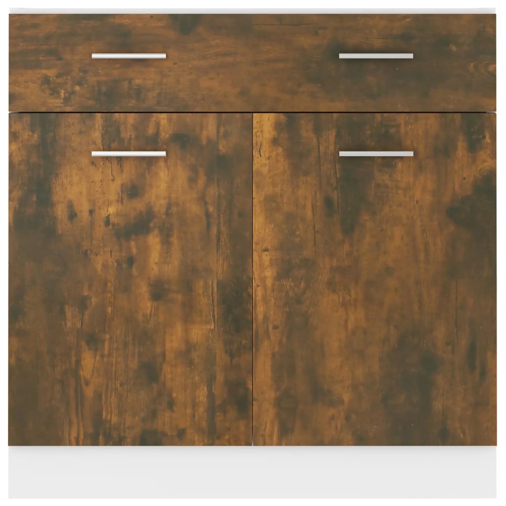 vidaXL Drawer Bottom Cabinet Smoked Oak 80x46x81.5 cm Engineered Wood