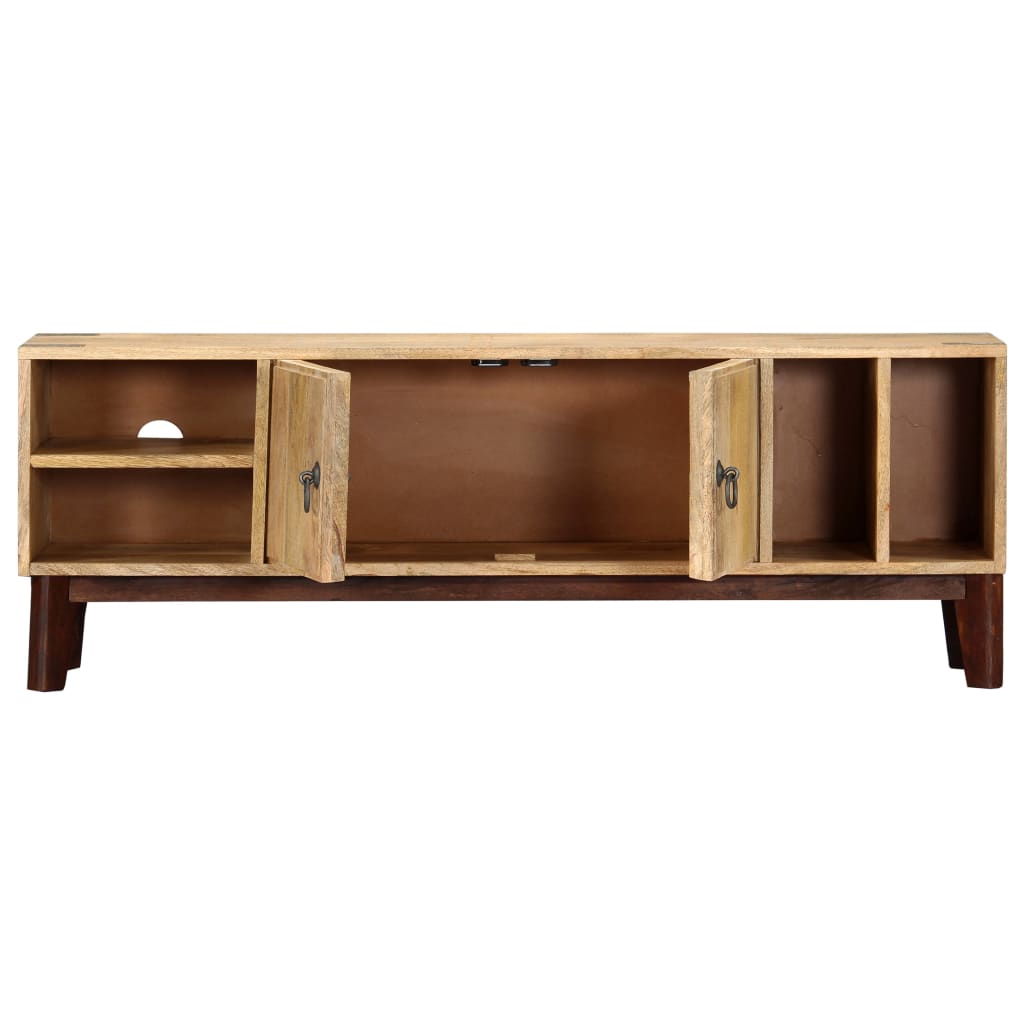 vidaXL TV Cabinet 130x30x46 cm Solid Rough Mango Wood