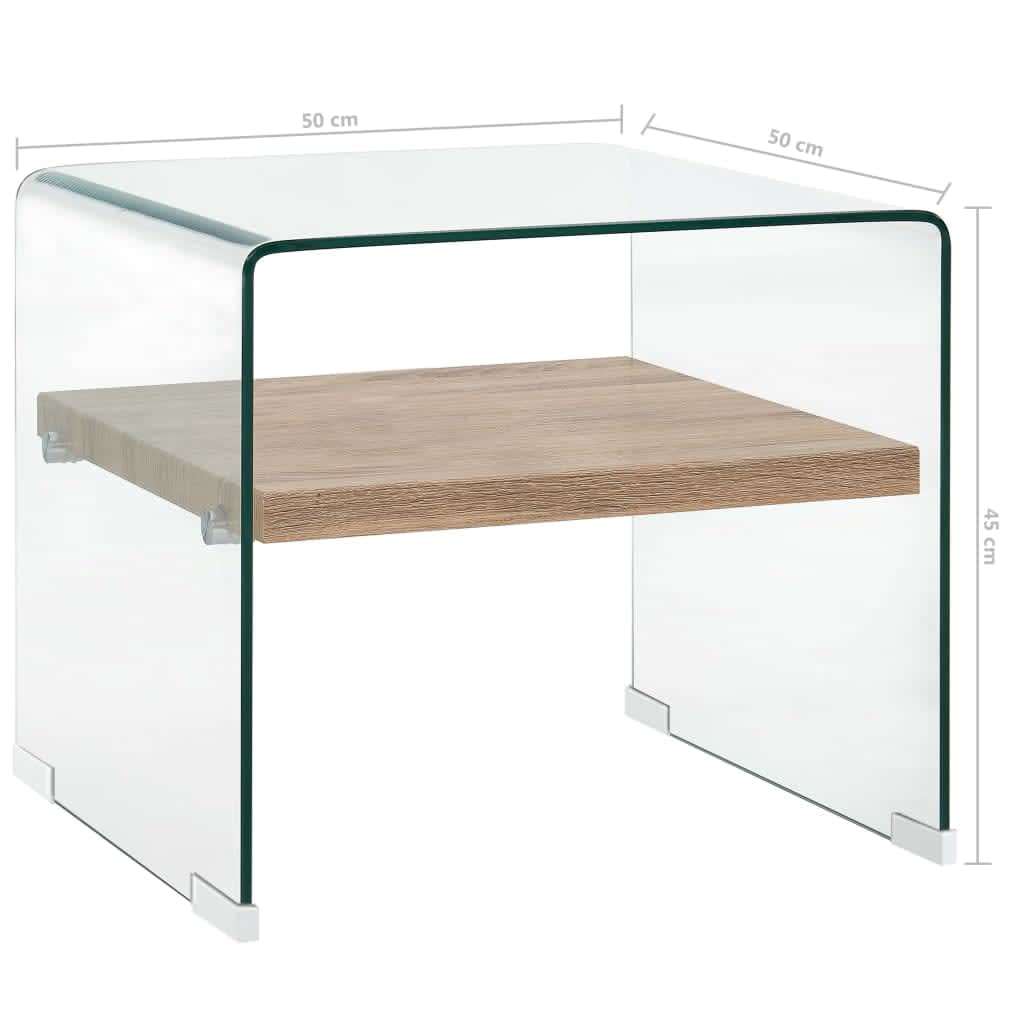 vidaXL Coffee Table Clear 50x50x45 cm Tempered Glass