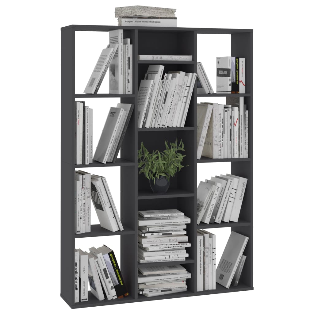 vidaXL Room Divider/Book Cabinet Grey 100x24x140 cm Chipboard