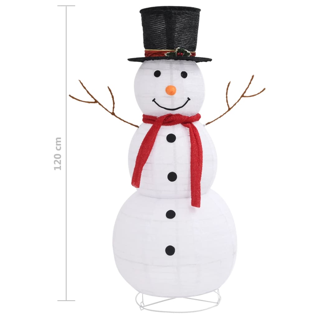 vidaXL Decorative Christmas Snowman Figure LED Luxury Fabric 120cm