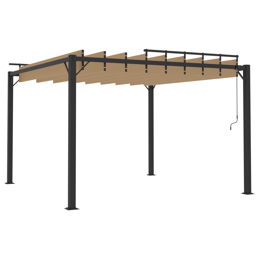 vidaXL Gazebo with Louvered Roof 3x3 m Taupe Fabric and Aluminium