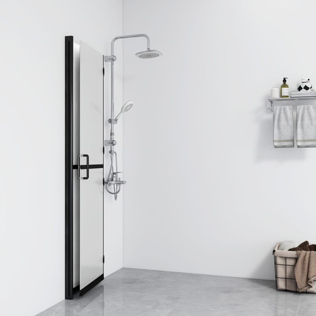 vidaXL Foldable Walk-in Shower Wall Frosted ESG Glass 70x190 cm