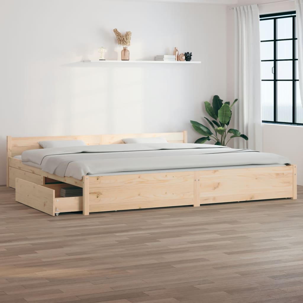 vidaXL Bed Frame with Drawers 180x200 cm Super King Size