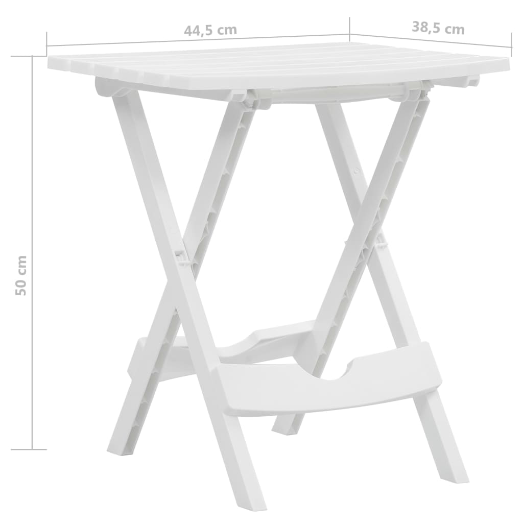 vidaXL Folding Garden Table 45.5x38.5x50 cm White