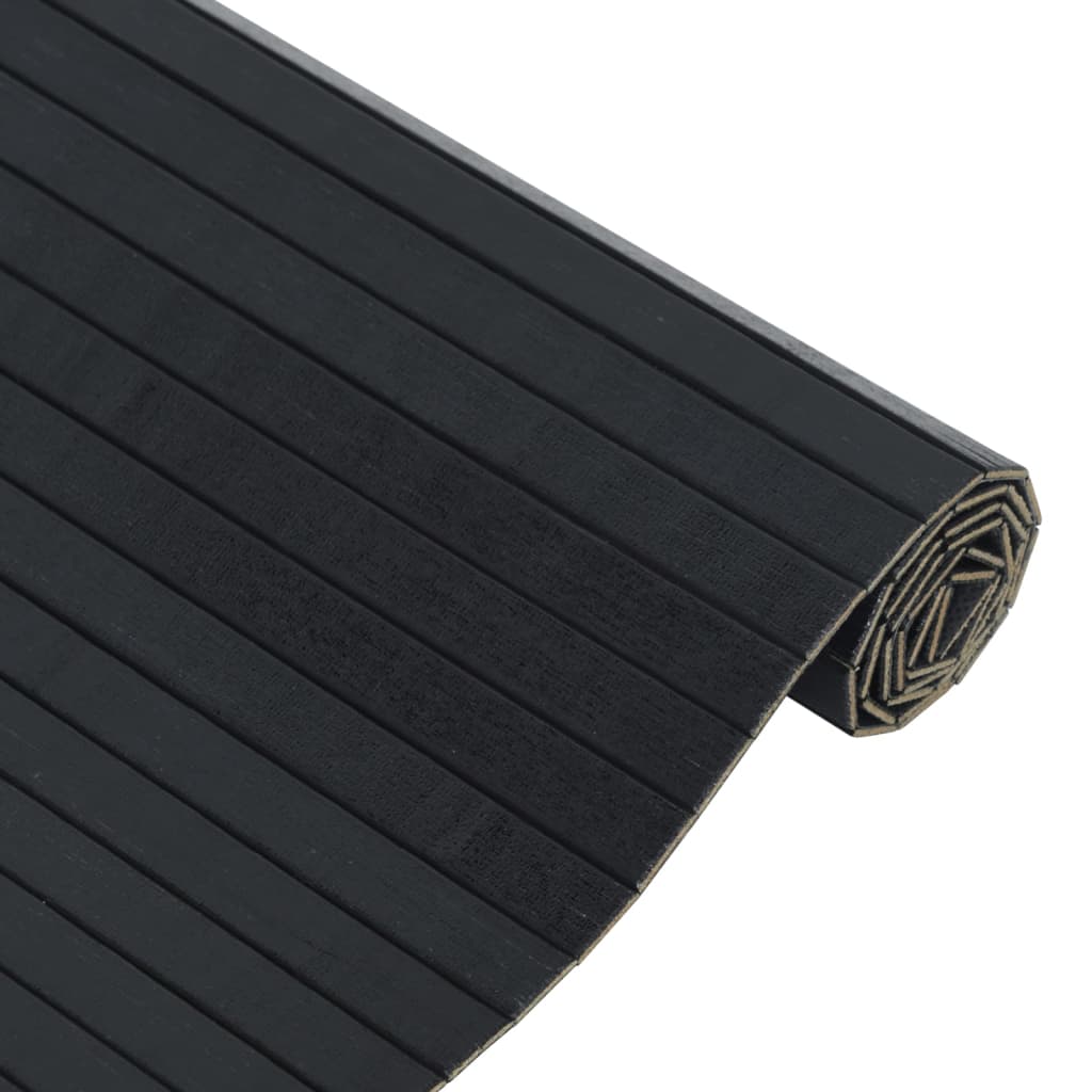 vidaXL Rug Rectangular Black 100x300 cm Bamboo