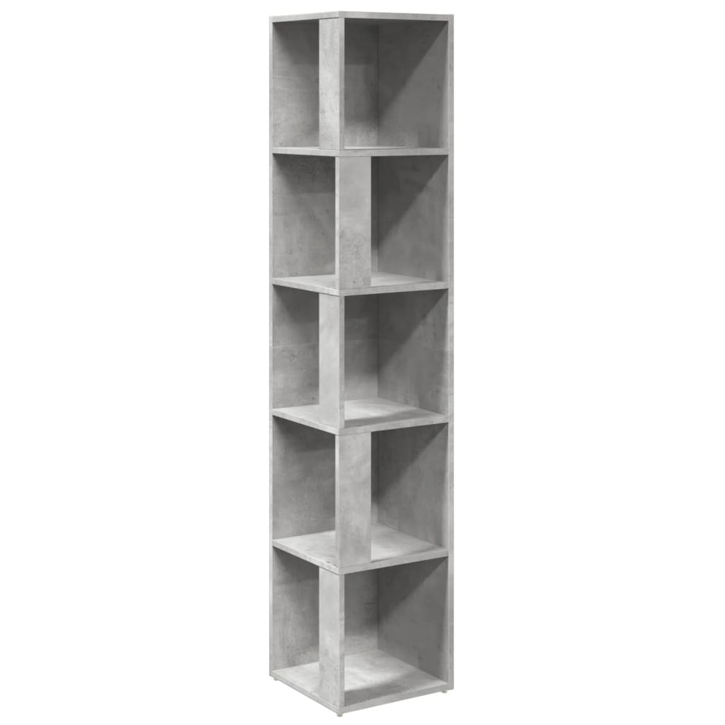 vidaXL Corner Cabinet Concrete Grey 33x33x164.5 cm Engineered Wood