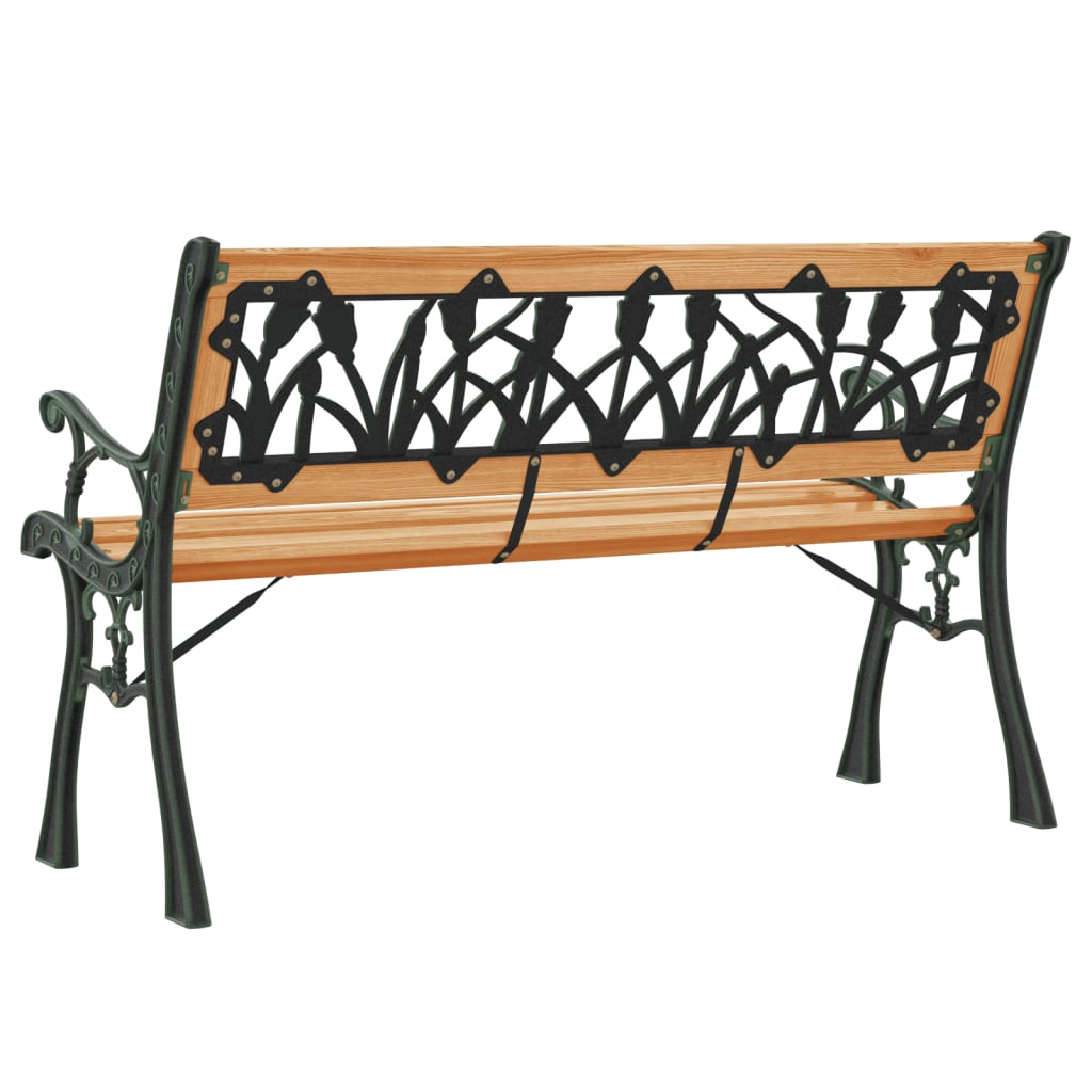 vidaXL Garden Bench 116 cm Solid Wood Fir and Steel