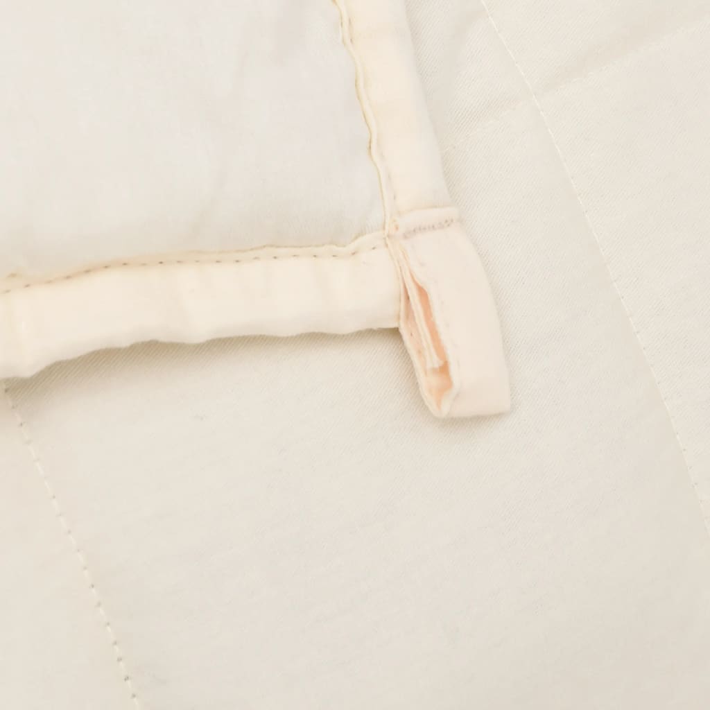 vidaXL Weighted Blanket Light Cream 138x200 cm Single 10 kg Fabric