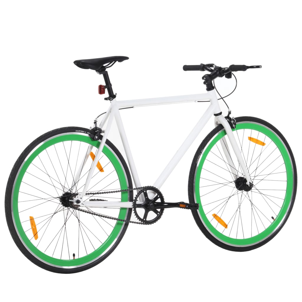 vidaXL Fixed Gear Bike White and Green 700c 51 cm