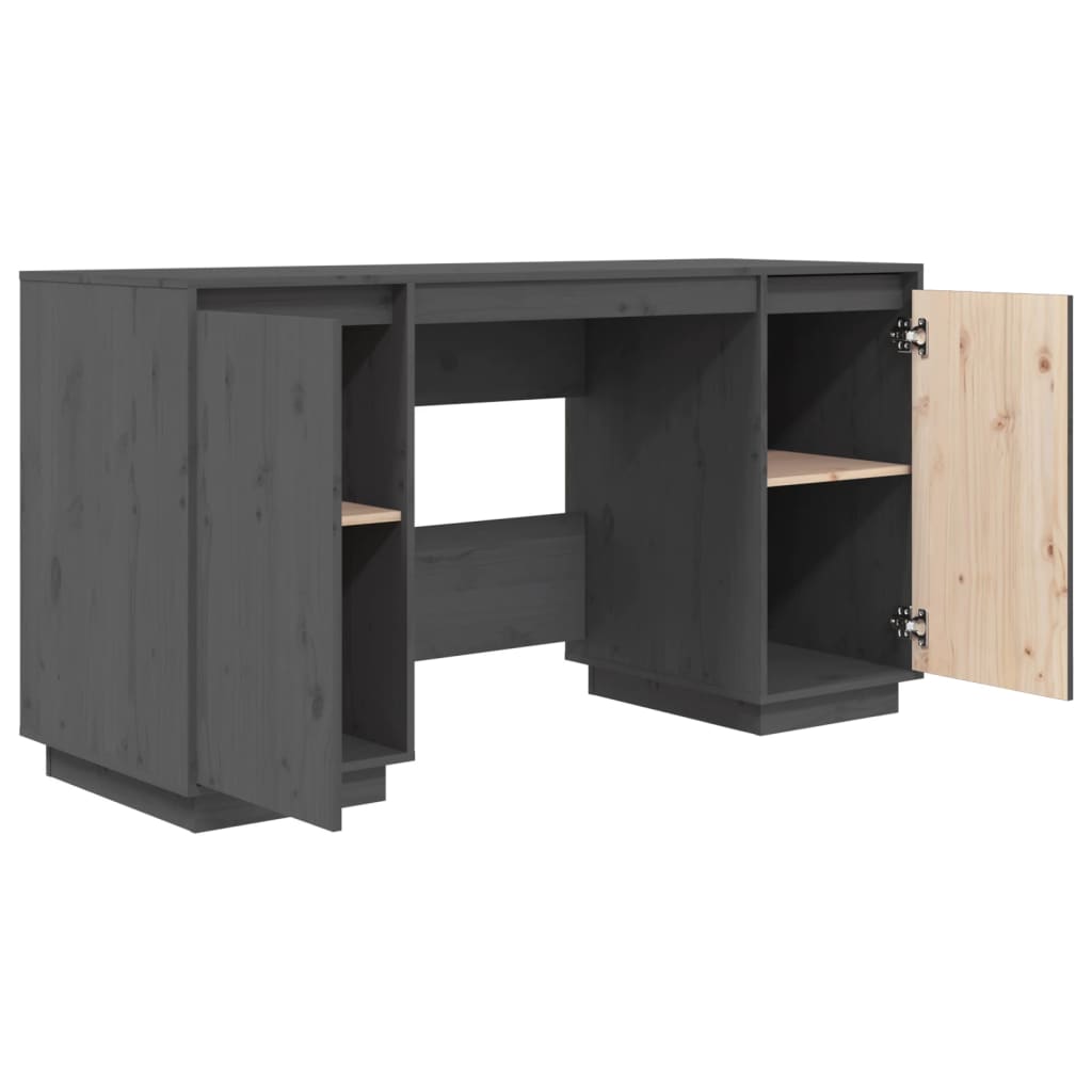 vidaXL Desk Grey 140x50x75 cm Solid Wood Pine